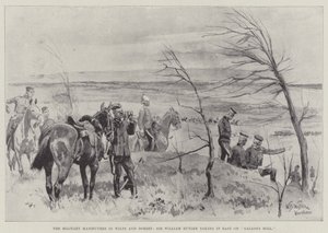 Les manœuvres militaires dans le Wiltshire et le Dorset, Sir William Butler se reposant sur Gallons Hill
